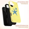 thumbnail image 4 of Yellow Striped iPhone Case with Blue Starfish, Beachy Nautical Summer Vibes, Protective Hard Cover for iPhone 16 15 14 13 12 11 Pro Max Plus Mini, 4 of 6