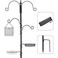 thumbnail image 1 of Kit de estación de alimentación para pájaros, postes de comedero para pájaros, kit colgante de comedero múltiple premium con jaula de sebo y baño para pájaros, alimento para pájaros, calcetín de, 1 of 5