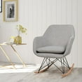 thumbnail image 2 of Giantex Accent Rocking Chair, Upholstered Arm Chair w/Cushion & Steel Wood Leg, 2 of 10