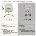thumbnail image 5 of Ktaxon Armless Office Chair Microfiber Study Chair Adjustable Swivel Vanity Chair with Ergonomic Backrests for Conference and Home Beige, 5 of 10