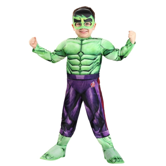 Disfraz Jazwares Marvel Classic Incredible Hulk 4T para niños pequeños