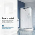 thumbnail image 5 of Ove Decors Breeze 36 in x 36 in x 77 in H Curved Corner Shower Kit with Clear Glass, Walls, Base and Satin Nickel Hardware, 5 of 17