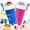 Blue+Pink, variant on Slushie Cup, 2 Pack Slushy Maker Cup, Frozen Magic Squeeze Cups for Juice Milk Yogurt Ice Cream Make, DIY Cooling Cup with Lid & Straw Cool Stuff Things for Kids Friends Family(Blue+Pink)