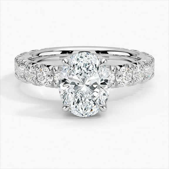 Dash Jewelry 14k White Gold Wedding Rings For Women's - 2.3 Ct Oval Cut Moissanite Solitaire Ring for Women's - Single Moissanite Daily Wear Rings - Solitaire Engagement Wedding Fine Rings