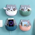 thumbnail image 2 of 1pcs Wall Mounted Remote Control Holder Hole-Free Self Adhesive Storage Box Pen Holder Organizer Adhesive for Office School Home Supply Storage, 2 of 5