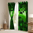 thumbnail image 3 of Feelyou 3D Game Console Blackout Curtains Set of 2 (52x84 Each) for Boys, Modern Video Gaming Lover Window Curtains, Green Square Honeycomb Curtains and Drapes, Living Room Curtains Decor, 3 of 6
