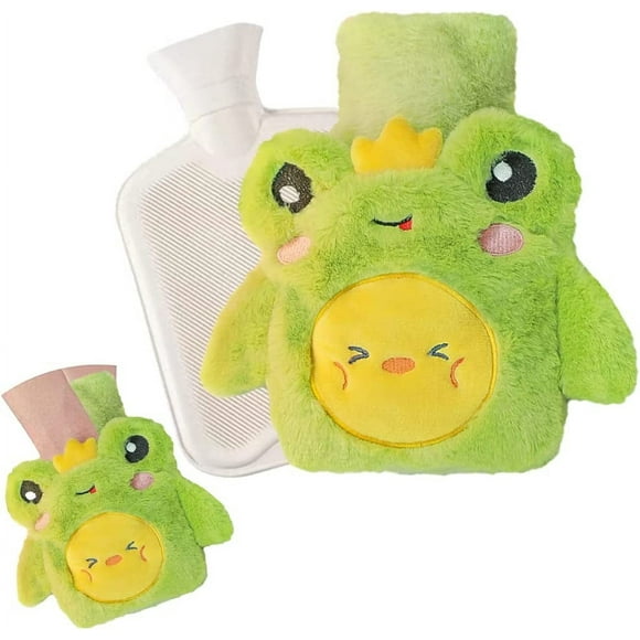 Cozy Warmth for Chilly Nights Green/Yellow Hot Water Bottle with Case