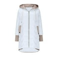 thumbnail image 4 of TKLPEHG Womens Winter Coats Warm Irregular Hem Jacket Hood Zip Outerwears Long Coat Thermal Jackets (White,M), 4 of 9
