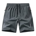 thumbnail image 4 of Sakmal Gym Athletic Shorts for Men Knee Length Workout Board Quick Dry Stretch 9 Inch Lightweight Solid Gray Shorts for Men S, 4 of 4