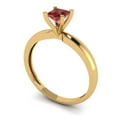 thumbnail image 2 of 0.5 ct Princess Cut Natural Garnet Solitaire 18K Yellow Gold Womens Engagement Ring, 2 of 5