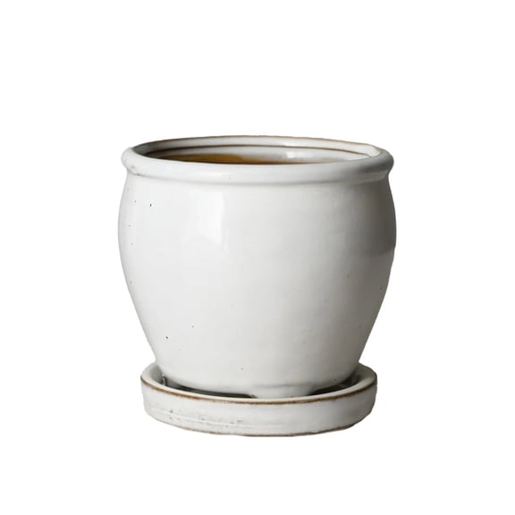Serene Spaces Living 5" Sora White Ceramic Planter