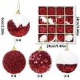 thumbnail image 4 of Fwttom Sequin Christmas Ball Ornaments Set of 16 Shatterproof Hanging Merry Christmas Tree Decorations for Holiday Gifts Xmas Decor, Red, 4 of 7