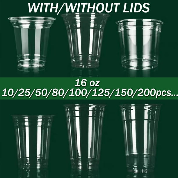 Clear Disposable Plastic Cups PET Crystal Clear Disposable 16oz Plastic