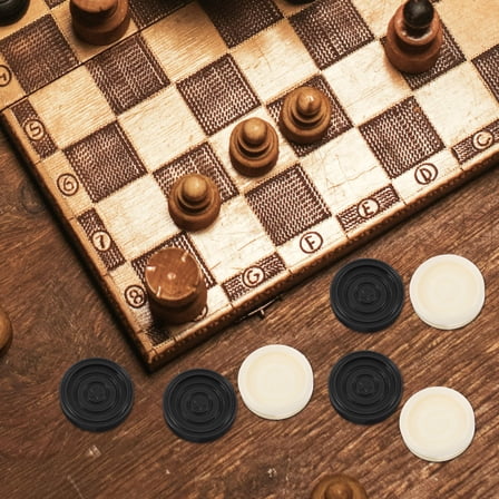 Toyvian 24Pcs Assorted Color Plastic Board Game Checkers Pieces Lightweight Portable Set