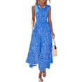 thumbnail image 1 of Vestido PRETTYGARDEN sin mangas con cuello en V para invitados de boda, azul XL, 1 of 6