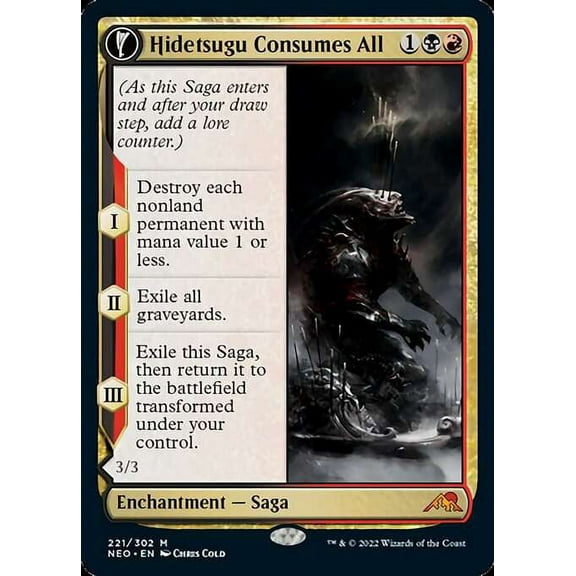 MtG Kamigawa Neon Dynasty Mythic Rare Hidetsugu Consumes All // Vessel of the All-Consuming #221