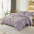 thumbnail image 3 of JOLUSERE Ensemble de Housse de Couette Grand, 3 Pcs Lilas Violet Moderne Doux Respirant Léger Microfibre Housse de Couette, 3 of 11