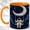 Orange, variant on Starry Astronaut Coffee Mug, Moon Swing Mug, Ceramic 11 oz