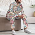thumbnail image 6 of Bingfone Men's Pajama Set 2 Piece Loungewear PJs, Long Sleeve with Pajama Pants-Trendy Floral Design, 6 of 7