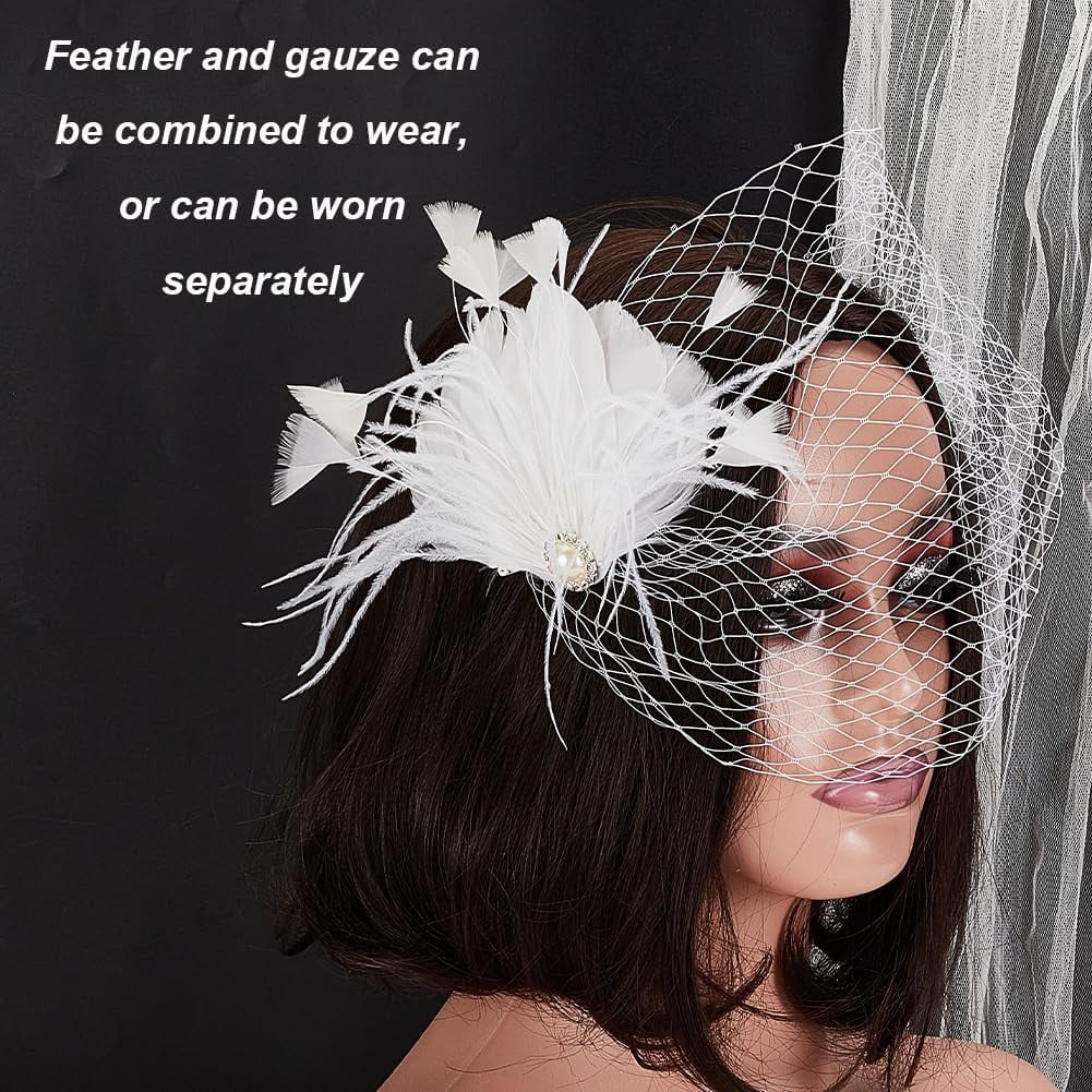 6196 Veil Fascinator Hat 50s Wedding Mesh Lace Headband With Hair Clip Headband Fascinator With Net - Etsy main image 4