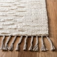 thumbnail image 3 of SAFAVIEH Casablanca Albert Solid Striped Wool Shag Area Rug, Ivory, 4' x 6', 3 of 9