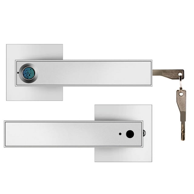 Door Lock, Electronic Fingerprint Lock USB Rechargeable Biometric Fingerprint Smart Lock Handle With Key For Bedroom Hotel Apartment Office ,Easy to Install