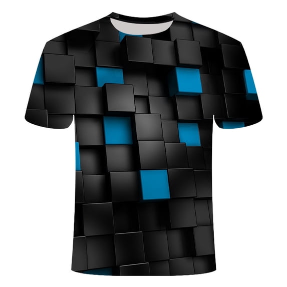 T-Shirt 3D Printed Simple Casual Men's T-Shirt 3D Digital Printing T-Shirt Swirl Pattern Men and Women Couple Tops