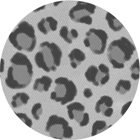 Ahgly Company Indoor Round Patterned Silver Gray Area Rugs, 8' Round