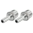 thumbnail image 1 of Unique Bargains 10mmx1/2PT Mâle Tuyau Droit en Acier Inoxydable Raccord de Tuyau 2 Pack, 1 of 5