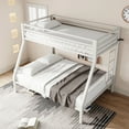 thumbnail image 4 of Sha Cerlin White Metal Bunk Bed Twin Over Full Size with Removable Durable Ladder, 4 of 12