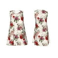 thumbnail image 7 of Naloa Rose Flowers Print Women's Summer Spring Casual Beach Sundress,Vacation Sleeveless Tank Crewneck Loose Dresses, 7 of 7