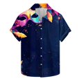 thumbnail image 1 of Camisas de Manga Larga para Hombres, Botón de Impresión Blusa de Cuello, Camisa de Poliéster de Moda Casual, 1 of 9