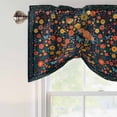 thumbnail image 4 of Tie Up Valance for Windows Spring Daisy Curtains Valances Rod Pocket Valance Window Treatments Vintage Navy Blue Wildflowers Butterfly Balloon Curtains for Kitchen Living Room Bedroom 42x12 Inch, 4 of 9