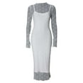 thumbnail image 4 of Wdgfv Ensemble de Robe en Dentelle 2 Pcs pour Femme Robe Midi Moulante Élégante Robe de Fête d'Anniversaire Robes d'Invitée de Mariage, 4 of 8