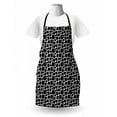 thumbnail image 3 of Geometric Apron, Retro Squircles Repetitive Abstract and Modern Details Illustration, Unisex Kitchen Bib with Adjustable Neck for Cooking Gardening, Adult Size, Charcoal Grey and White, by Ambesonne, 3 of 4