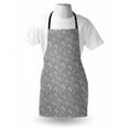 thumbnail image 4 of Abstract Apron, Hand Drawn Geometric Spiral Circles Round Shape Ring Forms Contemporary, Unisex Kitchen Bib with Adjustable Neck for Cooking Gardening, Adult Size, Charcoal Grey White, by Ambesonne, 4 of 4
