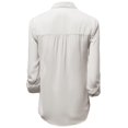 thumbnail image 2 of FashionOutfit Women's Lace Embroidered Chiffon Button Down Shirt Blouses, 2 of 3