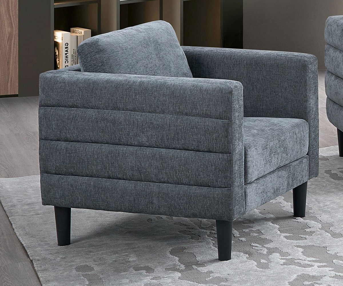 K-LIVING BRAYDEN CHAIR IN CHARCOAL GREY FABRIC UPHOLSTERY