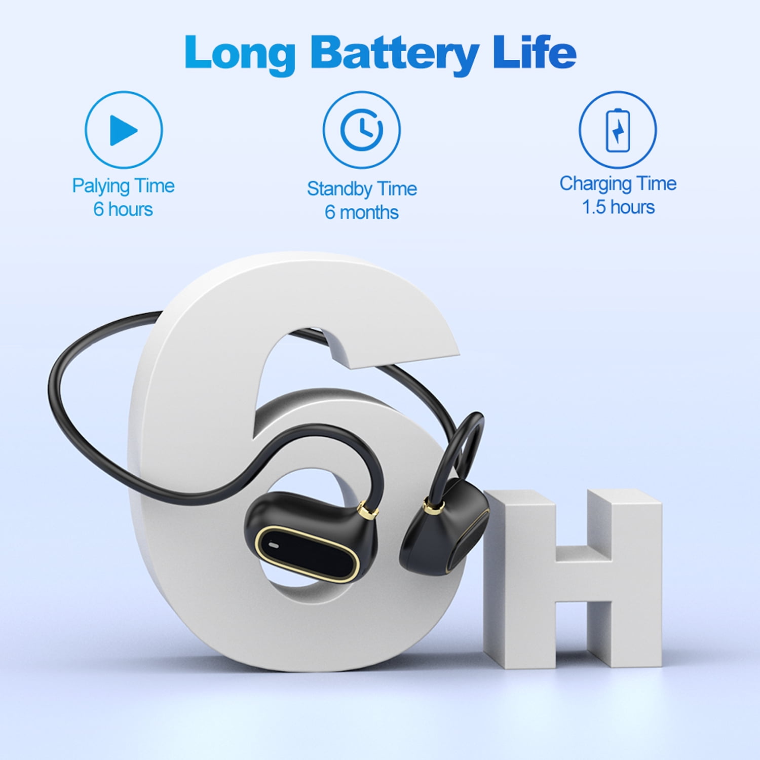 New Bee Open-ear Air Conduction Bluetooth Wireless Lightweight Sports Headset for Running, Cycling