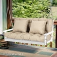 thumbnail image 3 of Aoodor 59" Tufted Porch Swing Cushions, Outdoor Swing Replacement Cushion 2-3 Seater with Backrest and 2 Pillows, Water and Fade Resistant Bench Seat Pad for Garden Patio Furniture, Khaki, 3 of 10