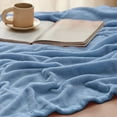 thumbnail image 2 of Cozy Comfort Fleece Blanket Twin Blanket Washed Blue - Soft Cozy Twin Blankets, 60X80 inches, 2 of 6