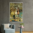 thumbnail image 2 of Horse Lover Gift Printed, Oil Painting Print, Reproduction Art Canvas, The horses of Apollo, Giorgio de Chirico Printed, Famous Art, Canvas Wall Decor - Gold Framed, 2 of 5
