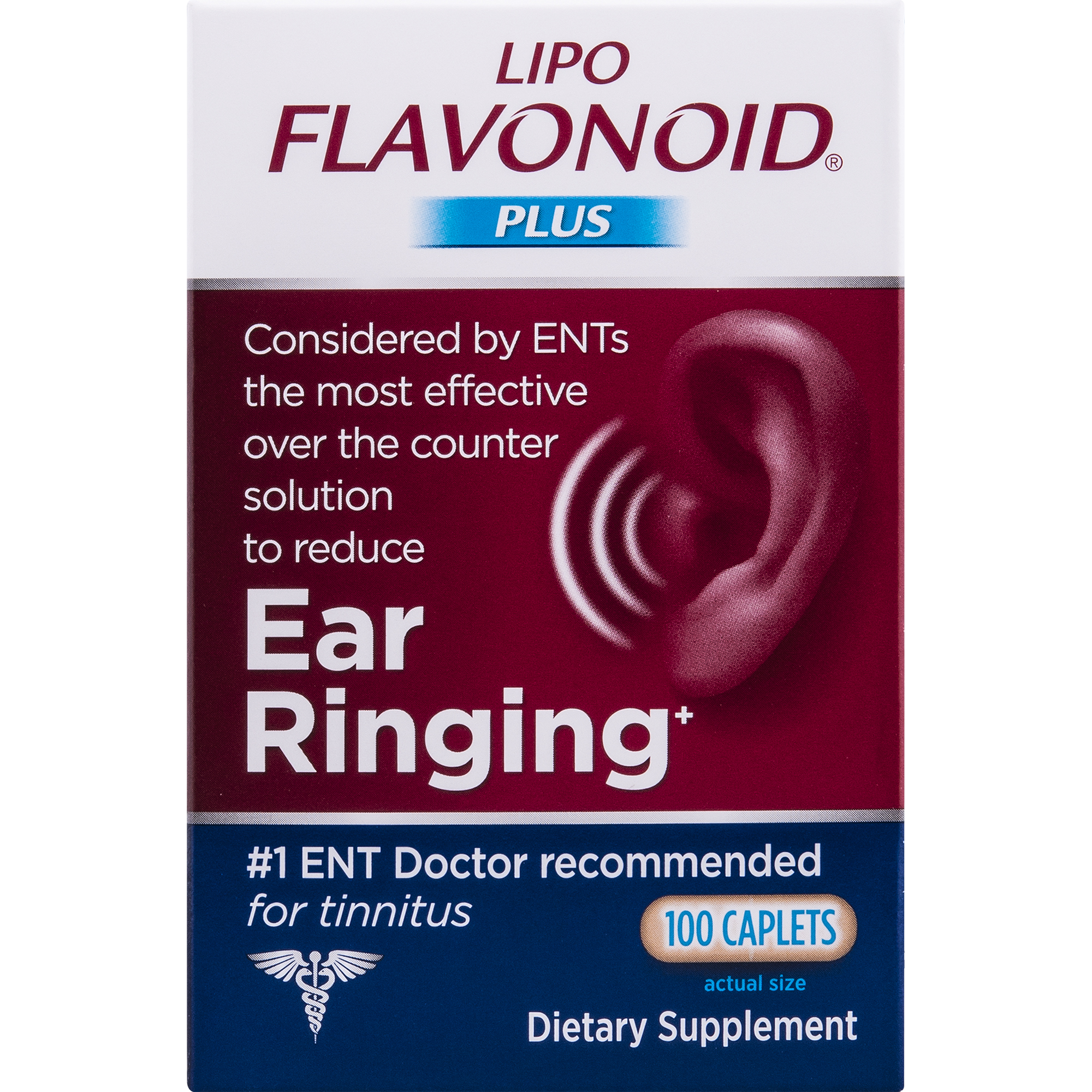 Lipo-Flavonoid Plus Ear Health Supplement for Tinnitus, 100 caplets ...