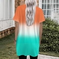thumbnail image 5 of DENGDENG Womens Plus Tunics 2025 Summer V Neck Short Sleeve Shirts for Leggings Holiday Tees Dressy Comfy Clothes Orange 3XL, 5 of 6
