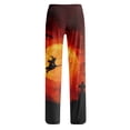 thumbnail image 5 of Halloween Costumes Womens Pajama Bottoms Halloween Floral Printed Casual Comfy Drawstring Pajama Pants Lightweight Pull On Petite Pants Orange XL, 5 of 6