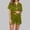 *Green, variant on Women's Short Sleeve Pajama Set, Notch Collar Button Down Shirt and Shorts 2-Piece Loungewear , Sleepwear for Women Brown,Women's Plus XXL