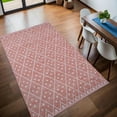thumbnail image 3 of Lush Ambience Hand Made Geometric Premium Area Rug|Machine Washable, Natural Soft Underfoot Hand Woven Cotton Rug (5'X8'-Coral), 3 of 10