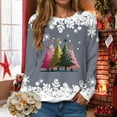 thumbnail image 5 of TTUHYWXI Christmas Sweatshirts for Women 2025 Xmas Tree Graphic Fall Wimter Clothes Crewneck Pullover Long Raglan Sleeve Top (Grey, L), 5 of 9