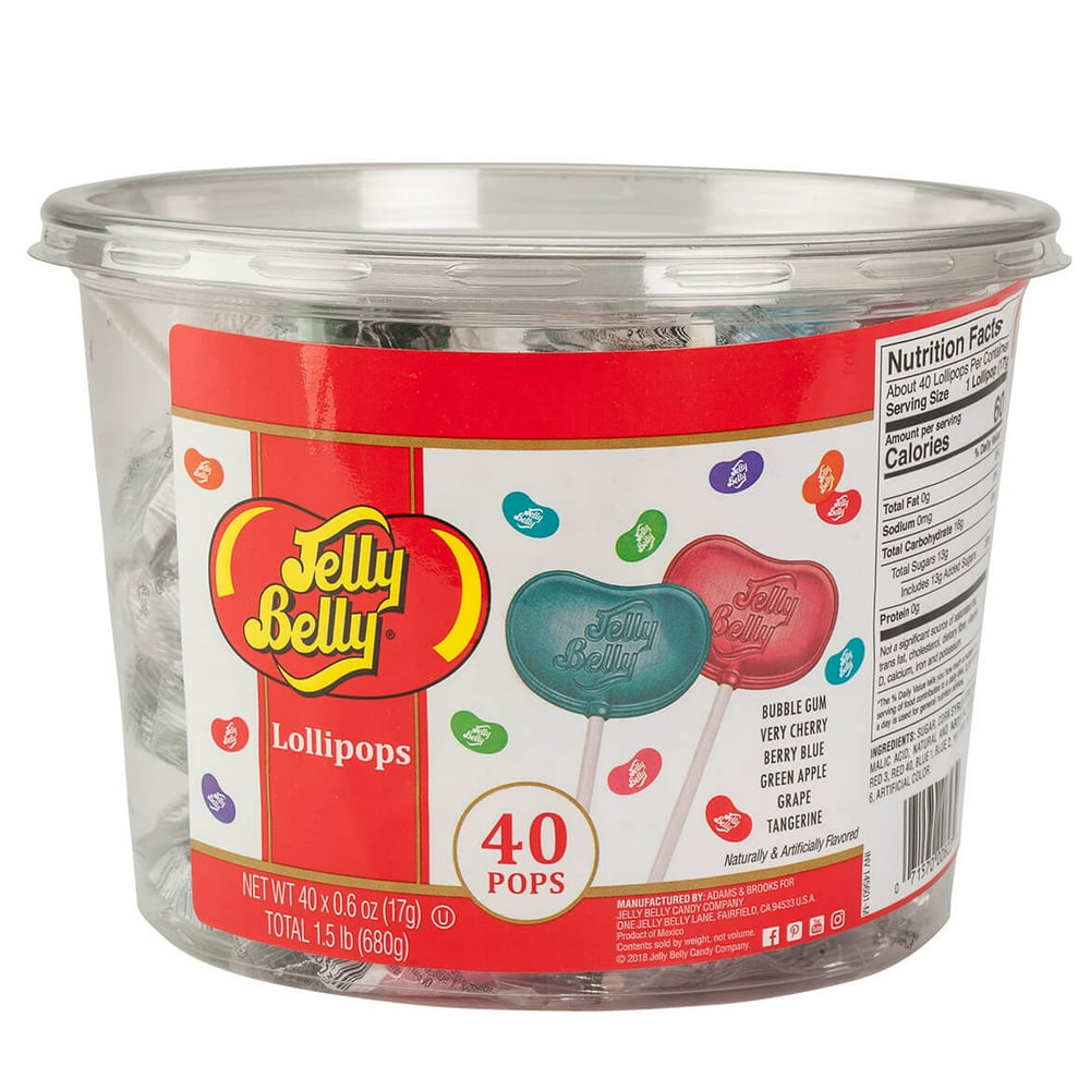 Jelly Belly 40Count Lollipop Tub