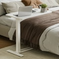 thumbnail image 5 of FitStand Height Adjustable Medical Bed Table with Hidden Casters, Rolling Laptop Desk with Cup Holder, Small Pneumatic Sit Stand Desk for Home Office, Sofa or Bedside Use, 32"x18", White, 5 of 10